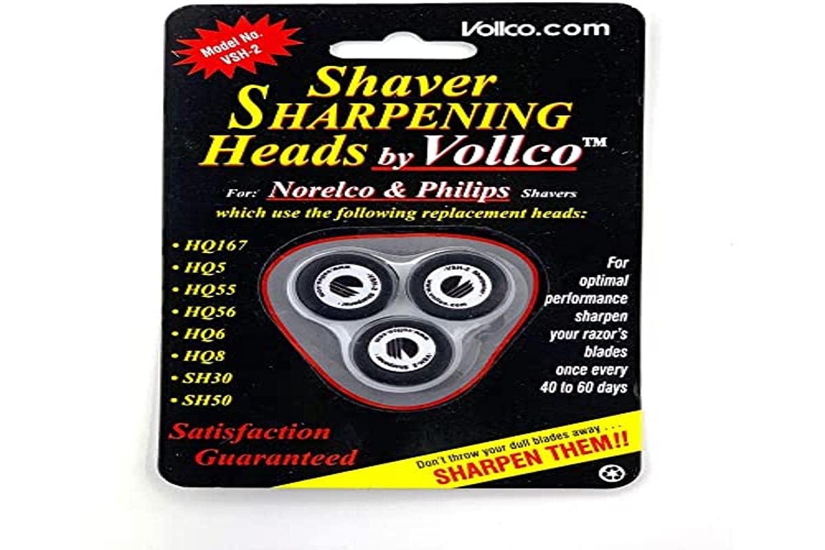 Vollco Sharpening Heads VSH-2 Black - Sharpens All Philips Norelco Shavers Using These Replacement Heads: HQ-167, HQ-177, HQ-5, HQ-55, HQ-56, HQ-6 HQ-7, HQ-8, SH-30 and SH-50