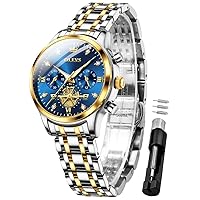 OLEVS Womens Watches Chronograph Luxury Diamond Dress Quartz Wrist Watches Stainless Steel Waterproof Luminous