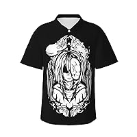 Anime That Time I Got Reincarnated As A Slime Hawaiian T Shirt Man's Summer Casual Tee Fashion Short Sleeve Shirts Black