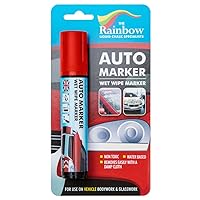 Window Markers for Glass Washable Car Window Paint Pen- Dry Erase Liquid Chalk Marker for Car Decorations on All Surfaces Tire, Windshield - Auto Marker, Autowriter, Rain Resistant (Red, Jumbo Tip)