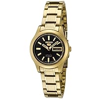 Seiko Women's SYMD96 5 Automatic Black Dial Gold-Tone Stainless Steel Watch