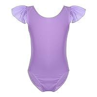 YiZYiF Girls' Basic Ruffles Sleeve Ballet Dancewear Gymnastics Costume Leotards