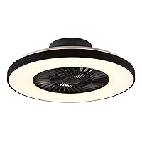 Reality Leuchten Halmstad R62672132 LED Ceiling Light Fan Plastic Matte Black / White with 40 Wtt LED Fan 40 Watt
