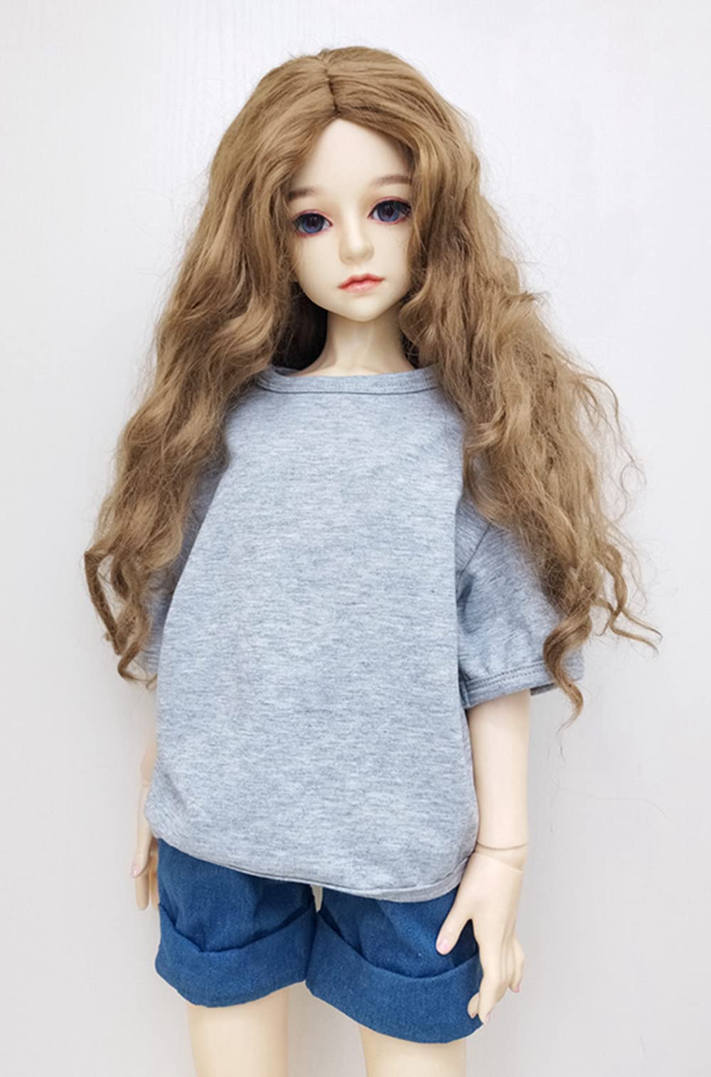 30CM/45CM/60CM Doll Clothes 1/3 1/4 1/6 Doll Accessories BJD SD DIY Fashion Doll Short Sleeve Male T-Shirt Children's Toy Girls (1/3,Gray)