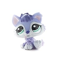 Littlest Pet Shop Toys - Pocket Dog Toy - Little Pet Shop Animal Figure - Cute Lavender Husky Dog - Mini Shorthair Dog Toy - Blue Body with Turquoise Eyes Puppy Figure for Short Hair Pet Collection