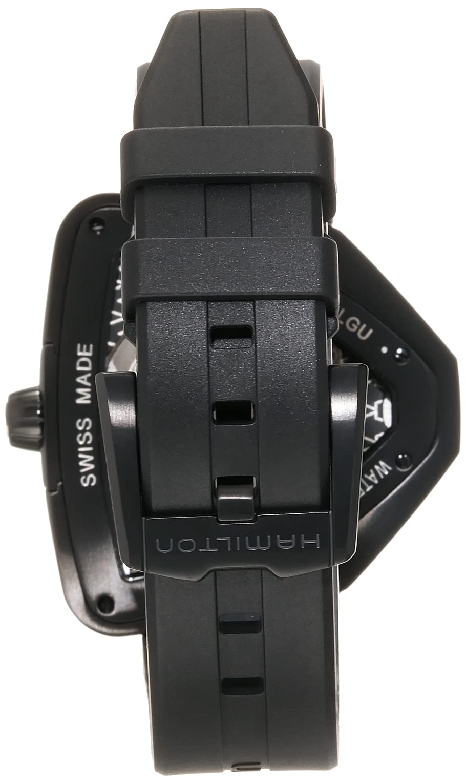 Hamilton Watch Ventura Elvis80 Swiss Automatic Watch 42.5mm x 44.6mm Case, Black Dial, Black Rubber Strap (Model: H24585331)