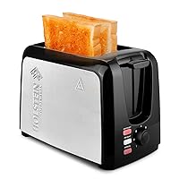 Holstein Housewares 2-Slice Toaster with 7 Browning Control Settings, Black - Great to Toast Bread, Bagels and Waffles