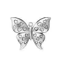 Butterfly with Heart Pattern Charm Pendant for Necklace