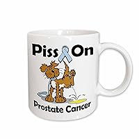 3dRose mug_115916_2 Piss on Prostate Cancer Awareness Ribbon Cause Design Ceramic Mug, 15-Ounce