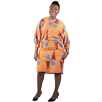 Women's Shift Dress with Elastic Band African Print Cloth