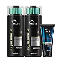 Truss Equilibrium Conditioner and Shampoo Set Bundle with Scrub Therapy Scalp Exfoliant Treatment
