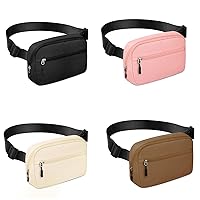 4 PCS Fanny Packs for Women, 2L Capacity Cross Body Fanny Pack for Women Men with Adjustable Strap, Lightweight Everywhere Belt Bag Crossbody Bags for Travel Sports Running Workout