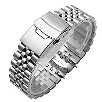 for Seiko No. 5 SKX009 SKX007 SKX175 SKX173 Solid Stainless Steel Strap 20mm 22mm Man Watchband Accessories Watch Belt Bracelet (Color : Five Beads, Size : 20mm)