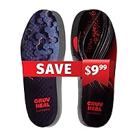Cruvheal 220+lbs Strong Arch Support Insoles and Work Comfort Orthotic Insoles