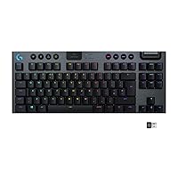 Logitech G915 LIGHTSPEED TKL Tenkeyless Wireless Mechanical Gaming Keyboard with low profile GL-Clicky key switches, LIGHTSYNC RGB, Ultra thin design, 40+ hours battery life, QWERTY UK Layout - Black