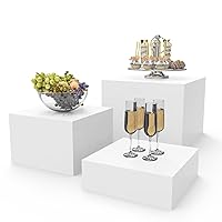 Buffet Risers, Food Risers for Buffet Table, Display Stand Shelf for Catering Dessert Collectibles Jewelry Figures Show, Acrylic Cube Display Nesting Risers with Hollow Bottoms 3PCS