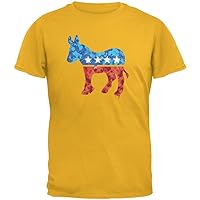 Old Glory Election - Splatter Democrat Gold Adult T-Shirt - Large