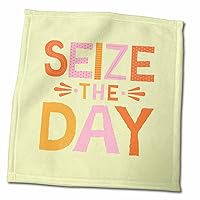 3dRose Colorful Inspirational Quotes with Text of Seize The Day - Towels (twl-358773-3)