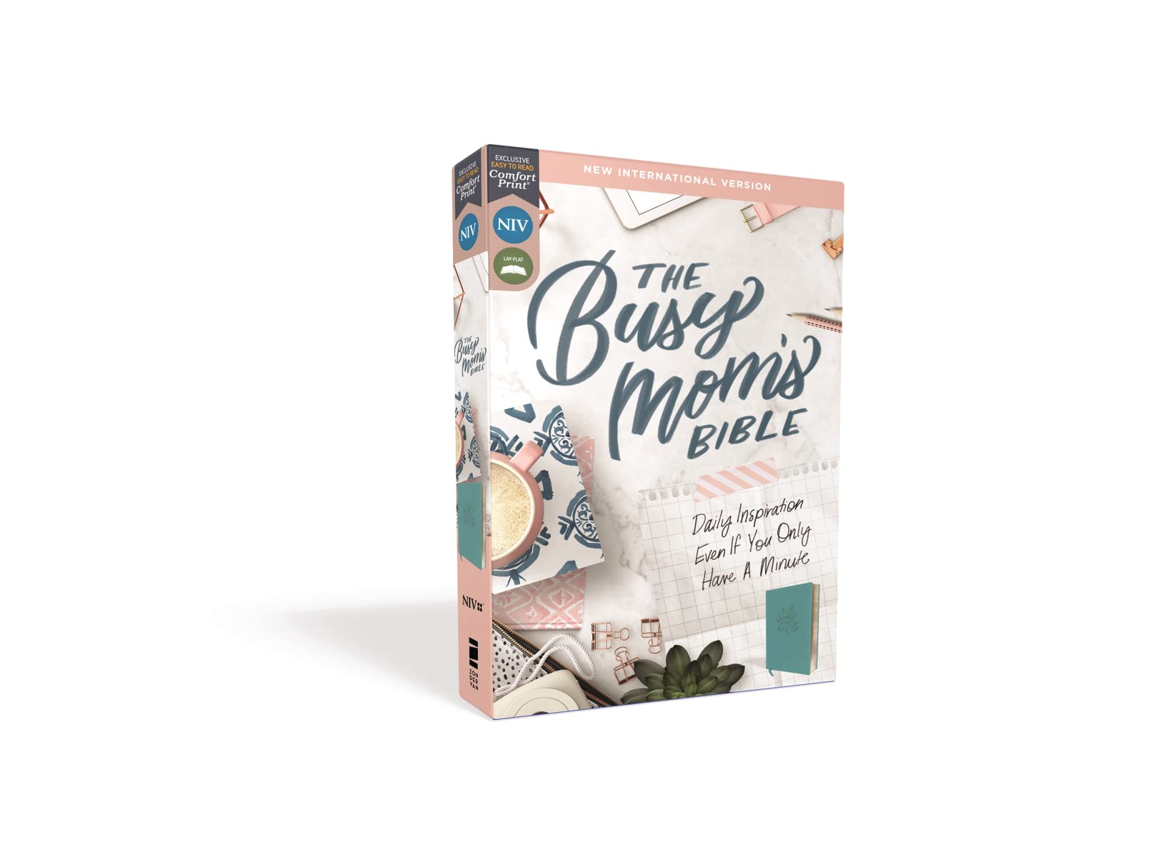 NIV, The Busy Mom's Bible, Leathersoft, Teal, Red Letter, Comfort Print: Daily Inspiration Even If You Only Have One Minute