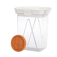 Goodful Brown Sugar Saver and Softener Disc with Airtight Storage Container, Multiple Uses for Food Storage Containers, Reusable and Food Safe, 1-Quart Container with Sugar Saver Disk