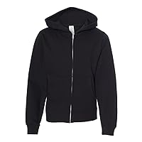 Independent Trading Co. Youth Midweight Hooded Full-Zip Sweatshirt M Red