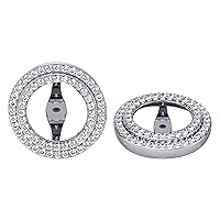 Dazzlingrock Collection 1.00 Carat (ctw) 14k Round White Diamond Double Row Removable Jackets for Stud Earrings 1 CT, White Gold