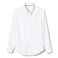 French Toast Kids' Adaptive Long Sleeve Oxford Shirt with Hidden Hook and Loop Placket and Cuffs
