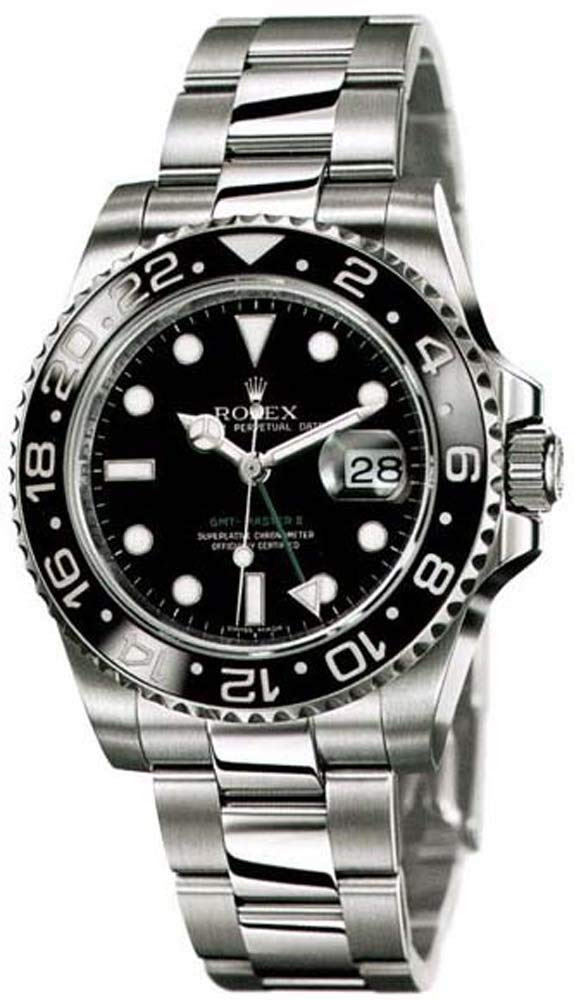 Rolex GMT-Master II Stainless Steel Watch Black Dial 116710LN