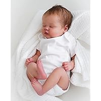 Angelbaby Real Life Sleeping Reborn Baby Life Size 19 inch Lifelike Newborn Doll in Soft Silicone Super Cute Alive Little Bebe Reborn Boy Feel Real Dolls for Children Best Gift Toys