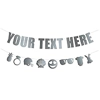 Your Text Here banner - Funny Rude Customize Your Party Banner Signs | Custom Text/Phrase Banner | Make Your Own Banner Sign | StringItBanners (Silver Metallic)