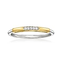 RS Pure by Ross-Simons Diamond-Accented Ring in Sterling Silver and 14kt Yellow Gold