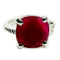 Natural Indian Ruby Rings 925 Sterling Silver July Birthstone Prong Style Jewelry Gift Size 4-13