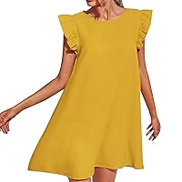 Party Dresses for Women 2024,Women's Fresh Sweet Slimming Solid Color Dress Casual Skirt Dressy Dresses