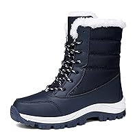 Lazzy Womens Warm Snow Boots Winter Mid calf Snowmobile boots Anti-Slip Winter Outdoor Walking Shoes