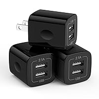USB Wall Charger Box, 3Pack 2.1A Dual USB Charging Block Brick Cube Power Adapter for Phone 14/13/12/11Pro/Mini/Pro Max/SE/8, Samsung A15 5G A25 A14 S23 S22 S21 S20 FE/Ultra, Google Pixel 8, LG, Moto