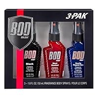 Bod Man Body Spray Pack of 3 Styles, Black - Most Wanted - Really Ripped Abs Bod Man Body Spray Pack of 3 Styles, Black - Most Wanted - Really Ripped Abs