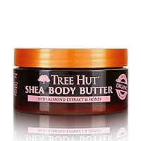 Tree Hut 24 Hour Intense Hydrating Shea Body Butter 7oz Hydrating Moisturizer with Pure Shea Butter for Nourishing Essential Body Care, Almond and Honey, 7 Ounce