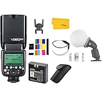Godox V860II-S Flash for Sony, 2.4G Wireless GN60 TTL 1/8000s HSS Camera Flash Speedlite, External Flash Speedlight with Godox ML-CD15 Diffusion Dome Kit Compatible for Sony DSLR Cameras