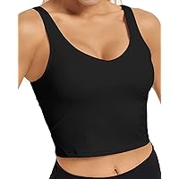 Stelle Longline Sports Bra for Women Wirefree Padded Yoga Bras Tank Tops Fitness Workout Running Top