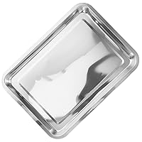 Happyyami 3pcs stainless steel roasting tin roasting tray soy dipping mini metal tray grill platter rectangular serving plate baking tray stainless steel plate non food sauce cup sushi child