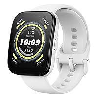Amazfit Bip 5 Smart Watch, GPS, Bluetooth Calling, 10-Day Battery, Ultra-Large Display, Step Tracking, Heart-Rate Monitoring & VO2 Max, Sleep & Health Monitoring, Alexa Built-In, AI Fitness App(White)