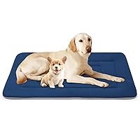 JoicyCo Dog Bed Soft Dog Crate Bed Pad Mat, 48 in Non Slip Bottom Washable Dog Beds for Extra Large Dogs, Pet Bed Mattress Kennel Pad, Dark Blue