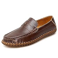 Men's Loafers Penny Loafer Flats Shoes Driving Handmade Slip On Low-top Spring for Male Casual Leisure Formal Leather Spring