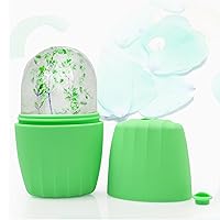 Ice Face Roller Facial Rollers Cube Face Contour for Face Eyes and Neck Shrinking Pores Reusable Massage Silicone Platinum Facial Ice Molds(Green)
