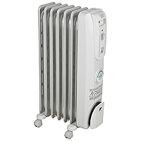 De'Longhi Oil filled Radiator Heater, 1500W Electric Space Heater for indoor use, portable room heater, Energy Saving, full room like office and bedroom with safety features, EW7707CM