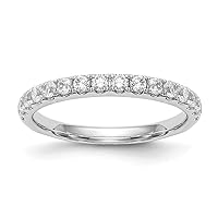 Solid 14k White Gold Engagement Lab Grown Diamond Wedding Band Ring (.56 cttw.)