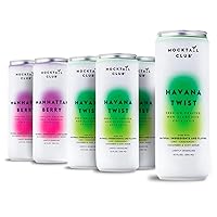 Mocktail Club Manhattan Berry 4 Pack & Havana Twist 4 Pack| Non-Alcoholic Sparkling Craft Cocktail - 12 Oz Cans | 80 Calories, Non-GMO, No Artificial Ingredients, Gluten Free
