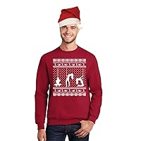 Pole Dance Stripper Ugly Christmas Sweater Mens Crewneck Sweatshirt with Santa Hat