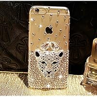 iPhone 13 Pro Leopard Case Luxury Bling Diamond Case Glitter Rhinestone Case Cover for iPhone 13 Pro 6.1-inch Girls Women Cover (Silver)