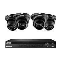 Technology Lorex NC4K3F-164BD 4K Surveillance System w/ N882A63B 3TB 4K 16 Channel NVR and 4 4K 8MP LNE9242B Audio Dome Cameras Featuring Real-Time 30FPS Recording and Smart Motion Detection